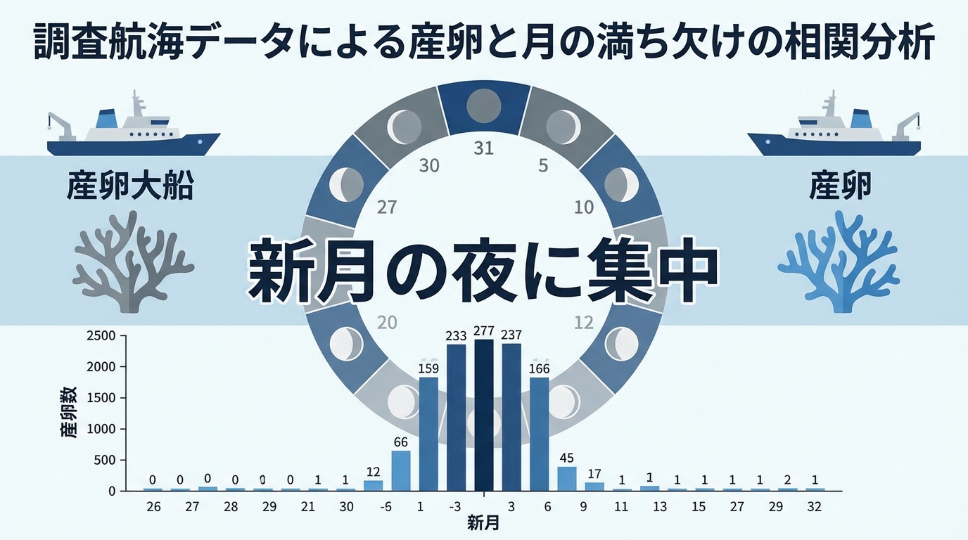 新月と産卵の相関関係