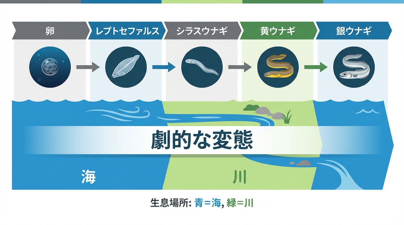うなぎのライフサイクル