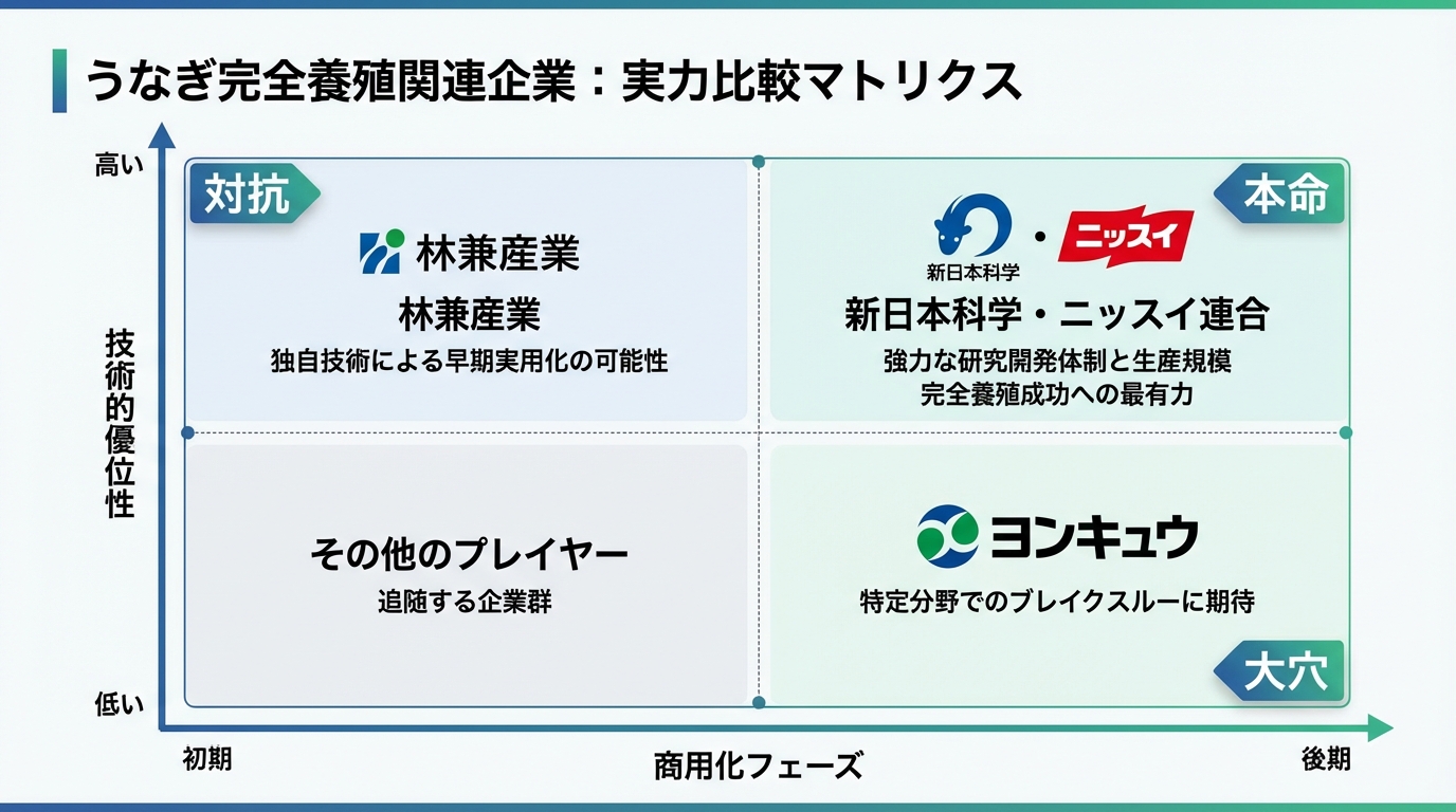 主要4社の実力比較