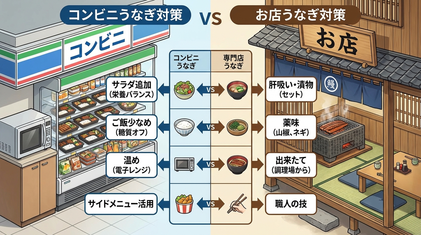 コンビニうなぎ vs お店うなぎの対策比較