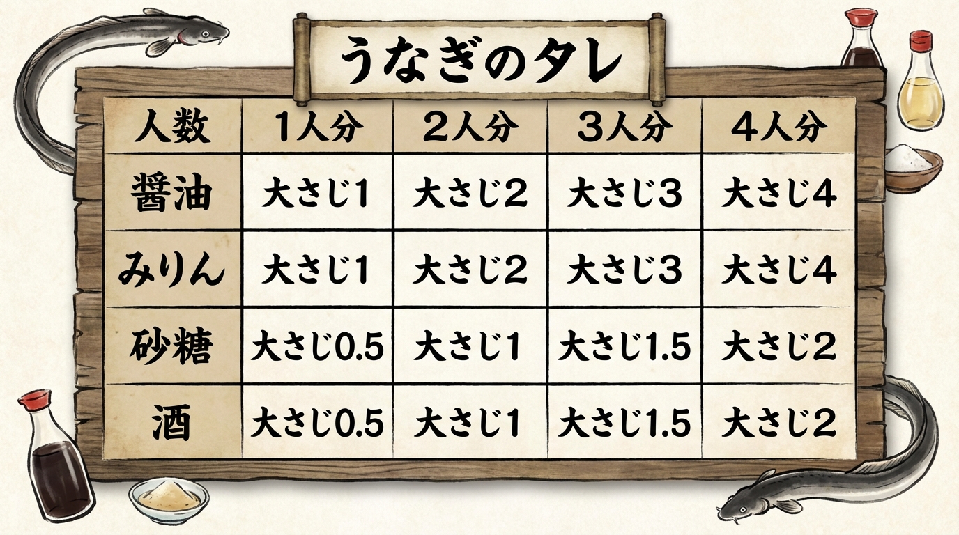 タレの分量早見表