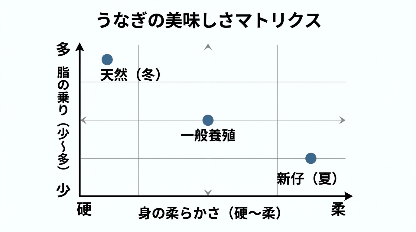 うなぎの美味しさマトリクス
