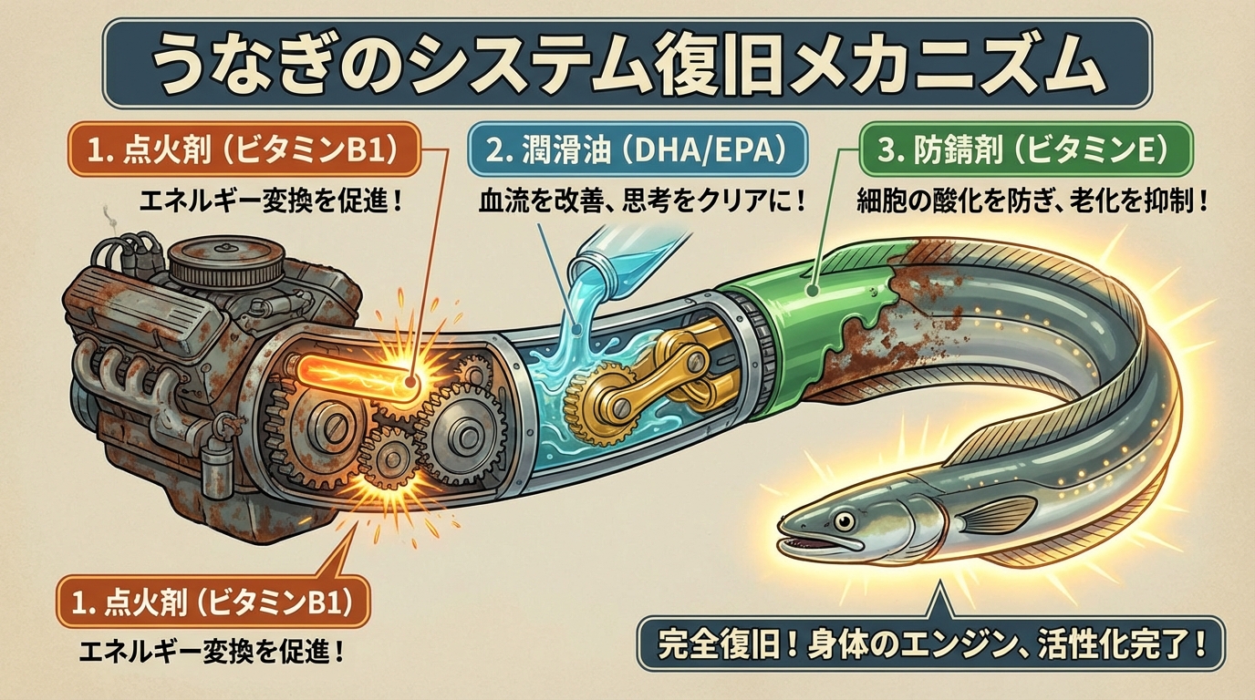 うなぎの「システム復旧」メカニズム